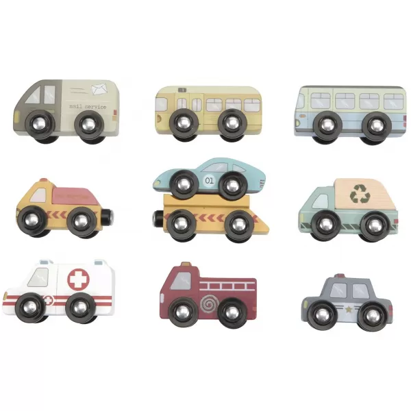 Little Dutch Vláčkodráha dřevěná - Set autíček