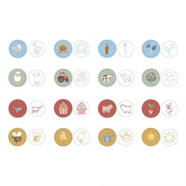 Little Dutch Razítka samobarvicí 16 ks Farma