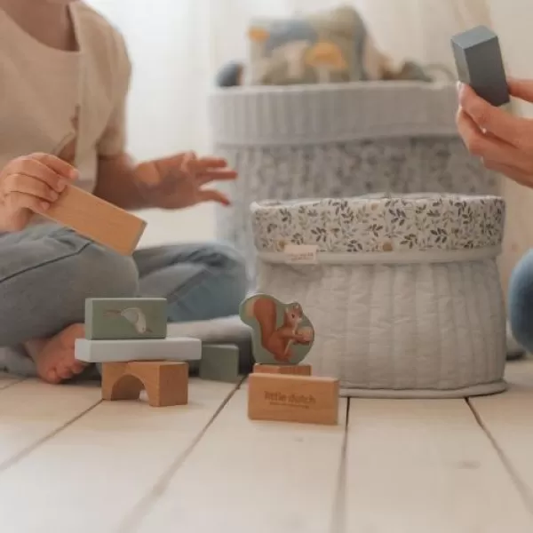 Little Dutch Kostky dřevěné 50 ks v tubě Forest Friends