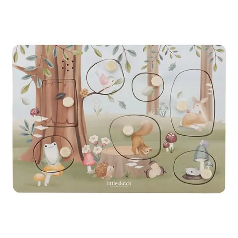 Little Dutch Vkládací puzzle se zvukem Forest Friends