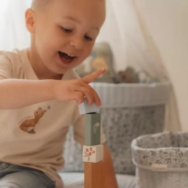 Little Dutch Kostky dřevěné 50 ks v tubě Forest Friends