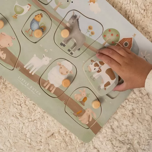 Little Dutch Vkládací puzzle se zvukem Farma