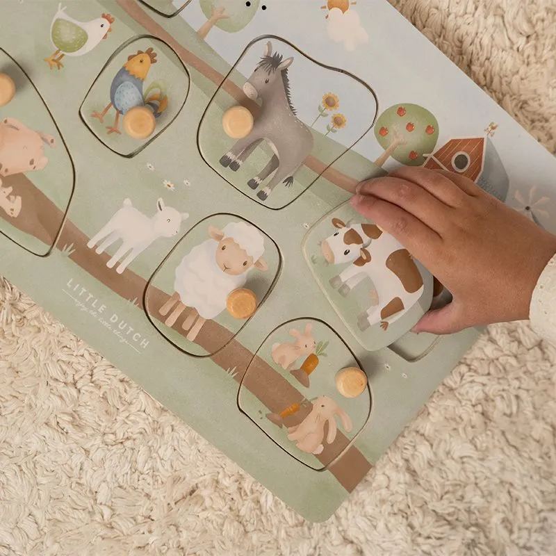 Little Dutch Vkládací puzzle se zvukem Farma