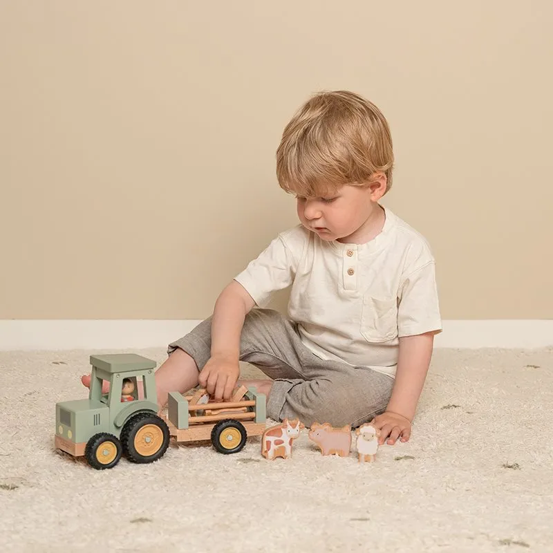 Little Dutch Traktor s přívěsem dřevěný Farma