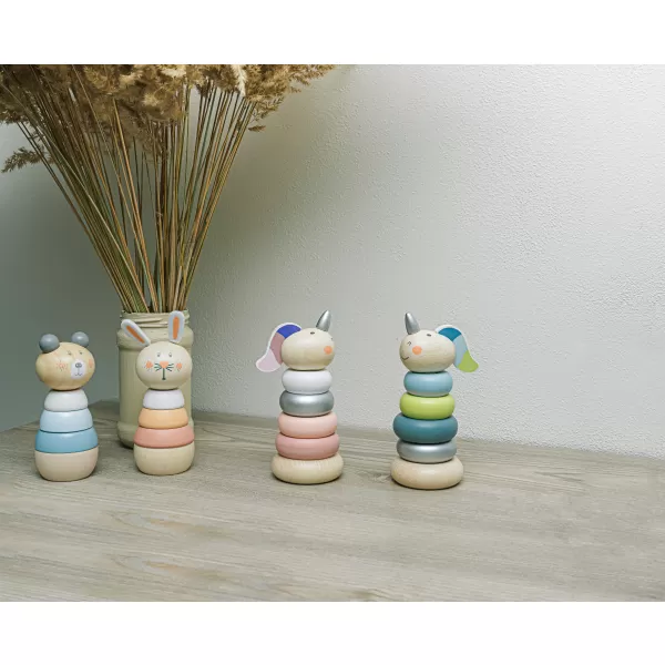 Zopa Dřevěné nasazovací kroužky jednorožec