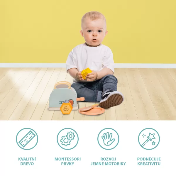 Zopa Dřevěný toaster set, Wood