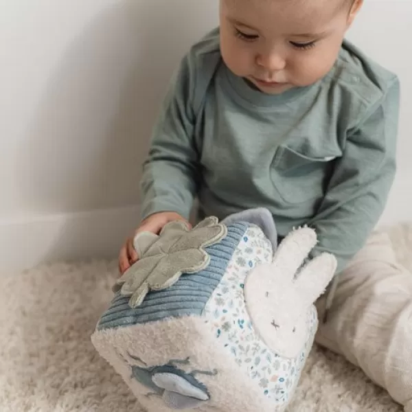 Little Dutch Kostka textilní s aktivitami králíček Miffy Lucky Leaves