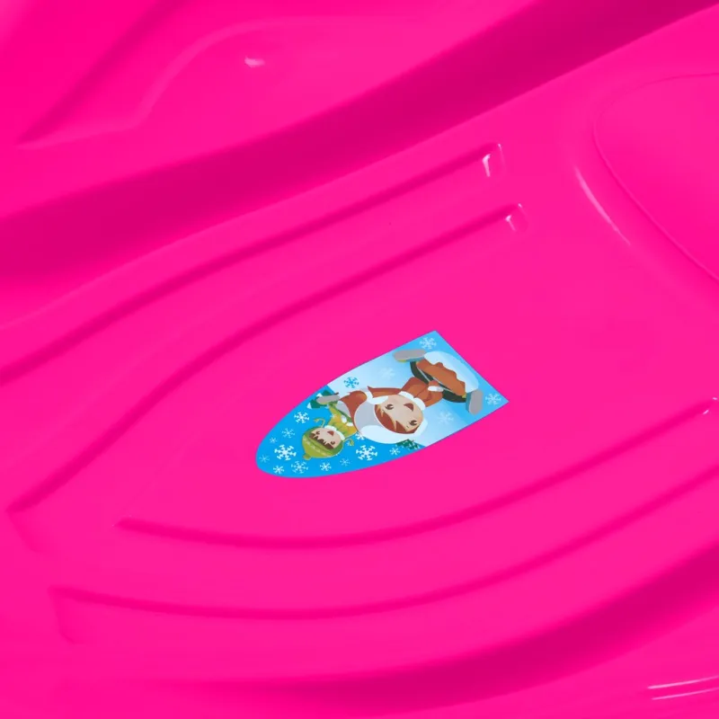 Baby Mix Dětský sáňkovací kluzák Mušle PREMIUM KOMFORT 80 cm růžový