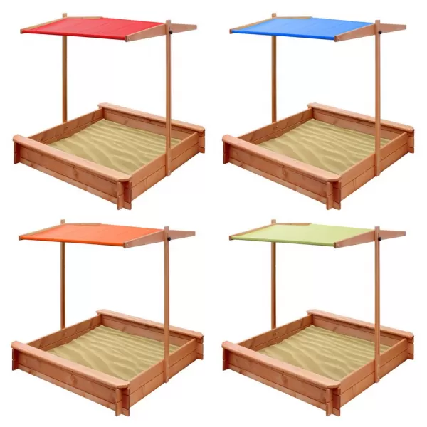 New Baby Dětské dřevěné pískoviště se stříškou 120x120 cm modré