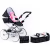 New Baby Dětský Retro kočárek pro panenky 2v1 Natálka bílo-černý