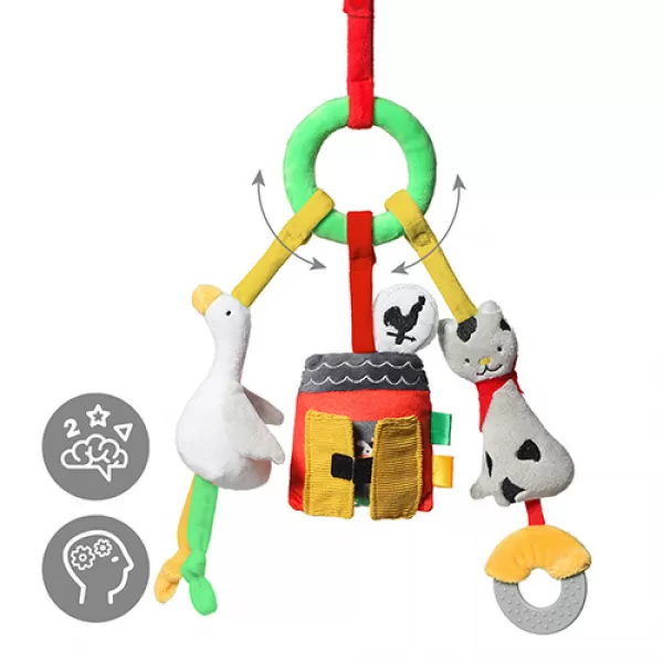 BABYONO Hrazdička na kočárek On the farm 0m+