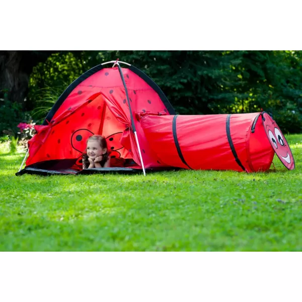 Baby Mix Dětský stan Beruška s tunelem červený