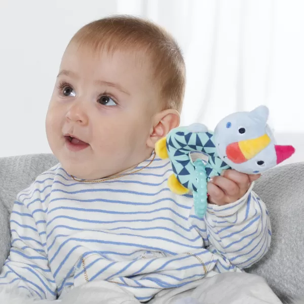 Baby Fehn Plyšový kroužek kočička, Color friends