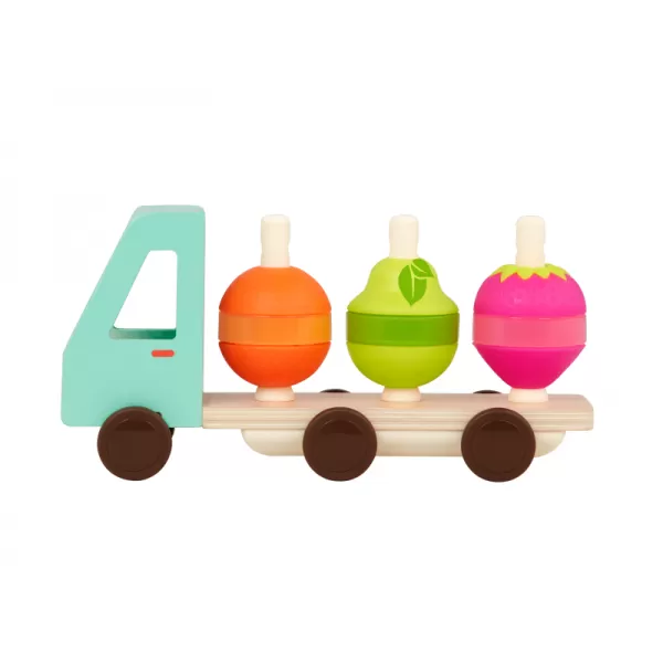 B.toys Náklaďák dřevěný Stack & Roll Fruit Truck