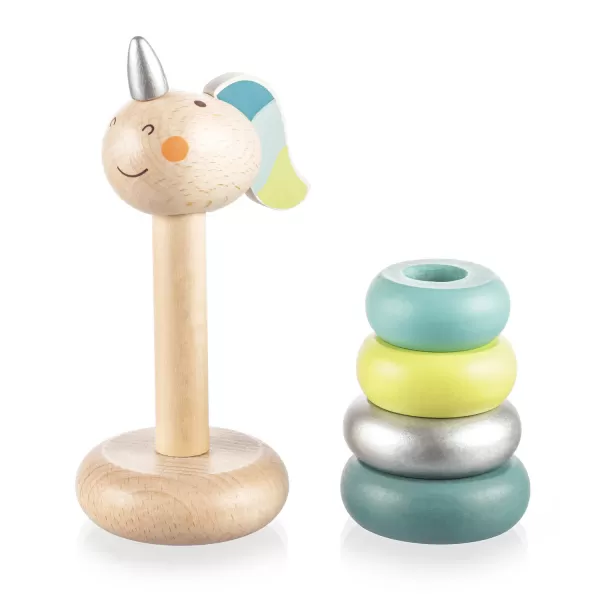 Zopa Dřevěné nasazovací kroužky jednorožec