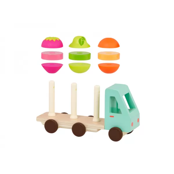 B.toys Náklaďák dřevěný Stack & Roll Fruit Truck