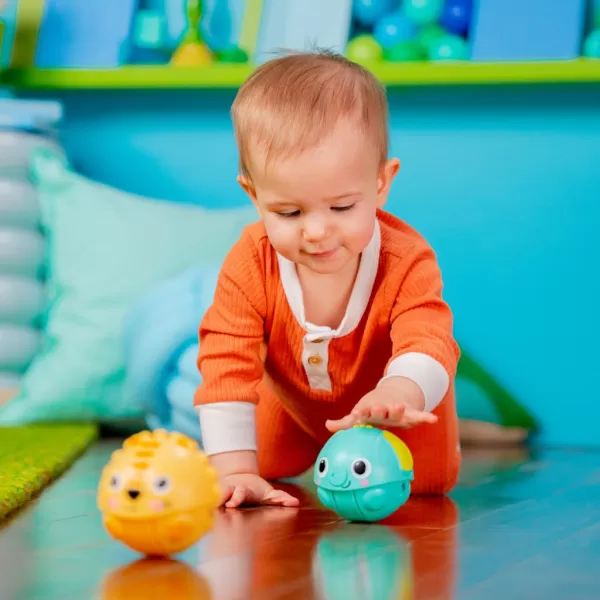 BRIGHT STARTS Hračka kulička tiger a slon 6m+