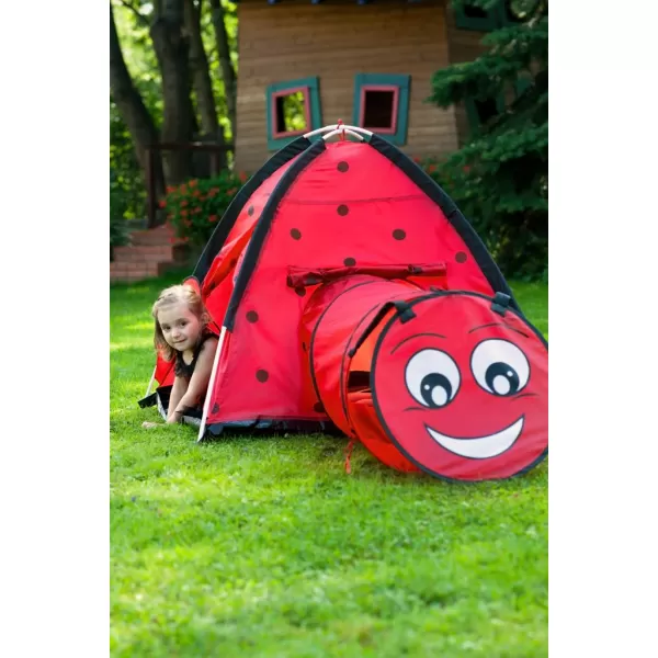 Baby Mix Dětský stan Beruška s tunelem červený