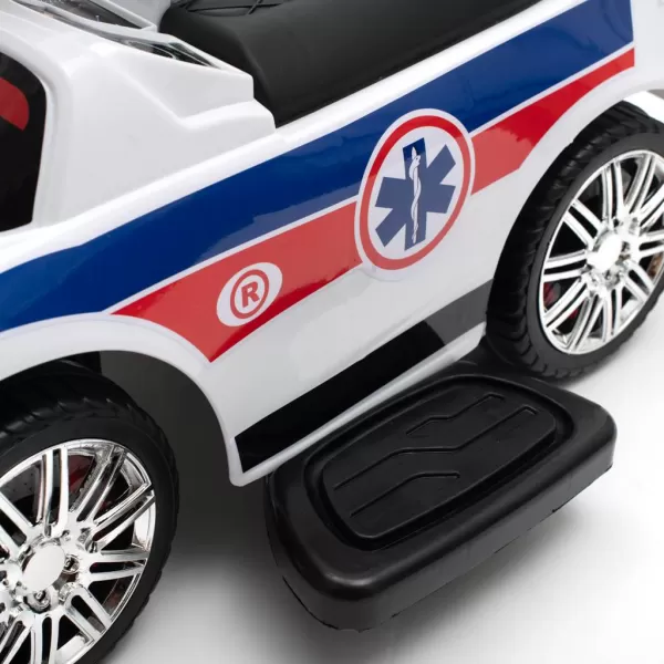 Baby Mix Dětské odrážedlo se zvukem a vodící tyčí AMBULANCE bílé