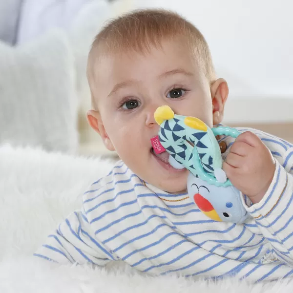 Baby Fehn Plyšový kroužek kočička, Color friends