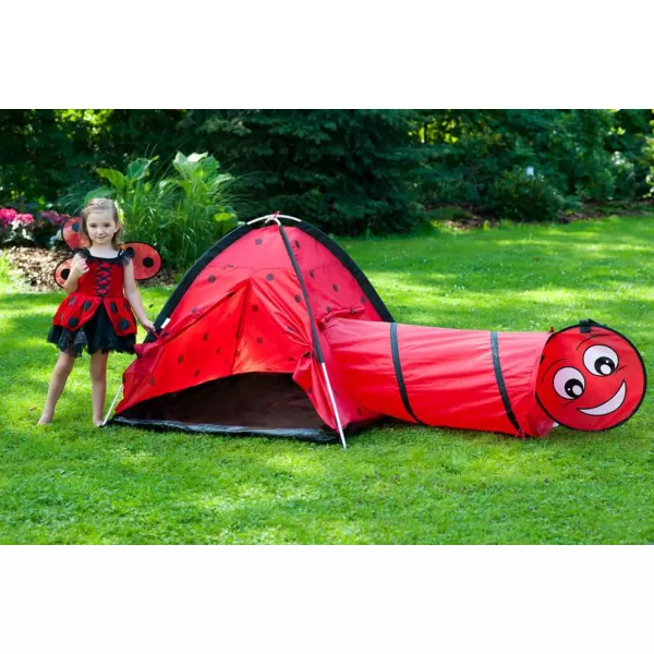 Baby Mix Dětský stan Beruška s tunelem červený