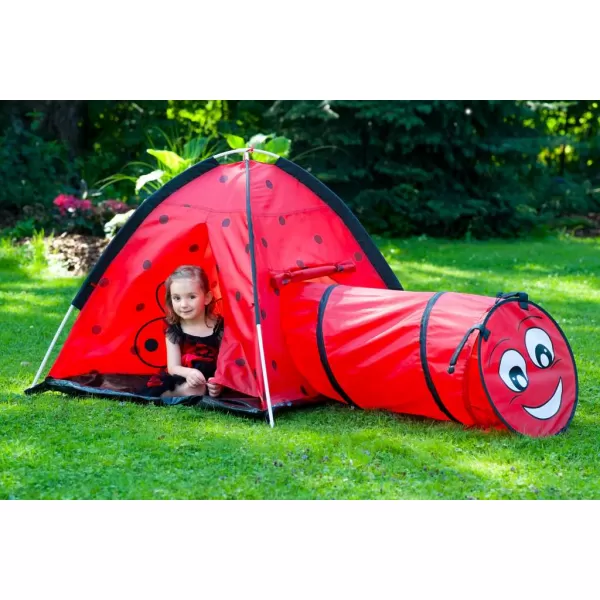 Baby Mix Dětský stan Beruška s tunelem červený