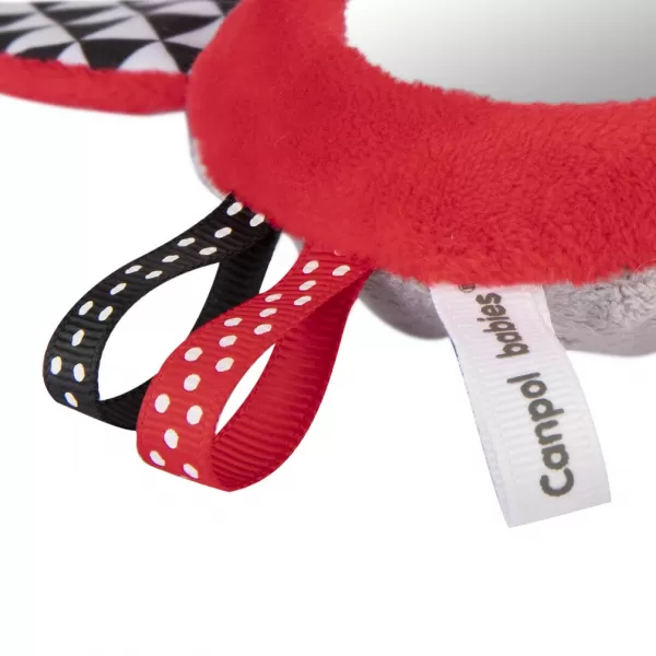 CANPOL BABIES Činka kontrastní pískací se zrcátkem Sensory