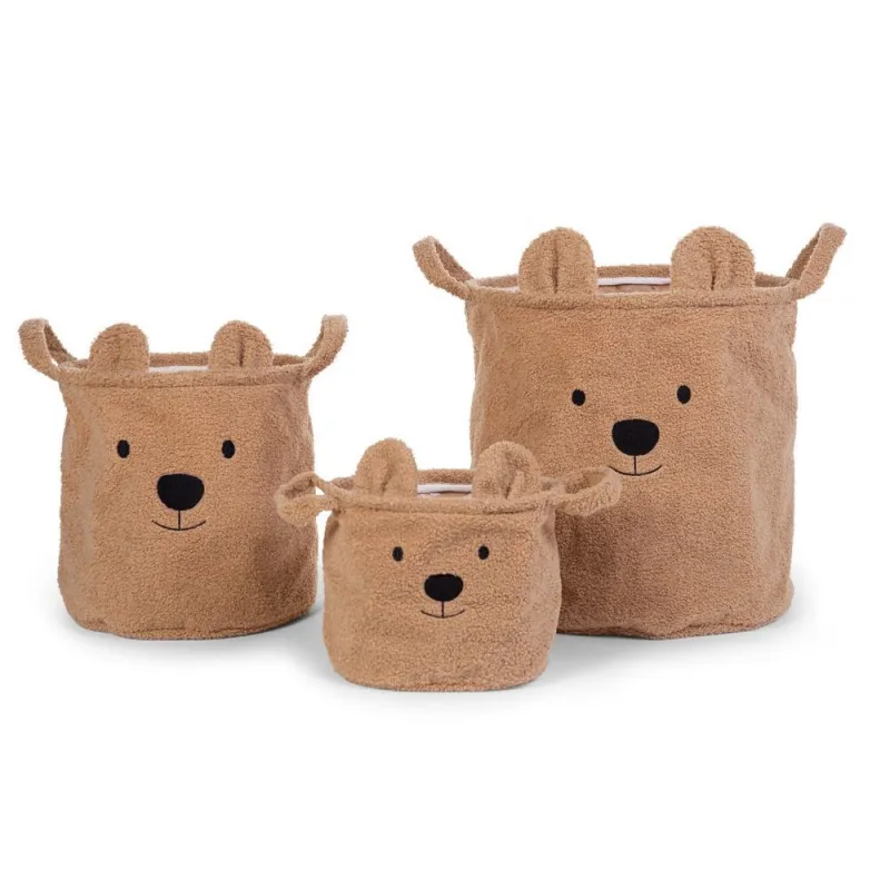 Childhome Koše na hračky Teddy Beige 3 ks