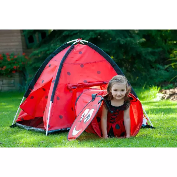 Baby Mix Dětský stan Beruška s tunelem červený