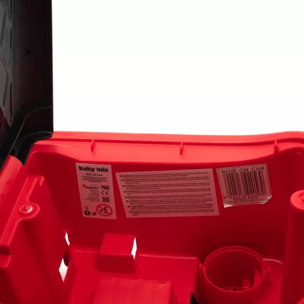 Baby Mix Dětské odrážedlo se zvukem a vodící tyčí HASIČI červené