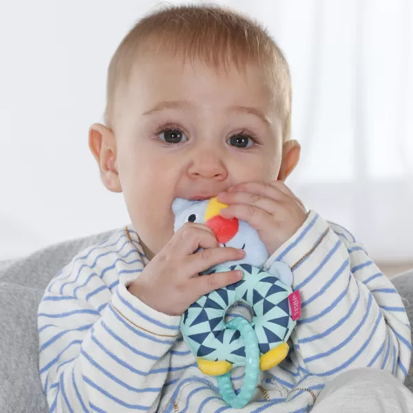 Baby Fehn Plyšový kroužek kočička, Color friends