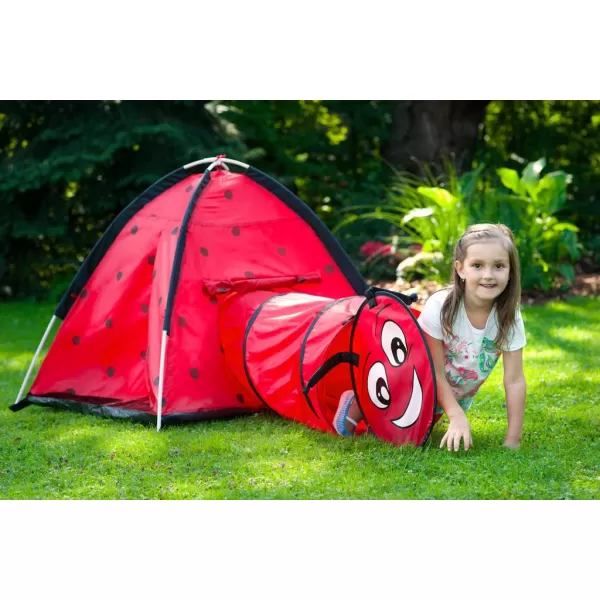 Baby Mix Dětský stan Beruška s tunelem červený
