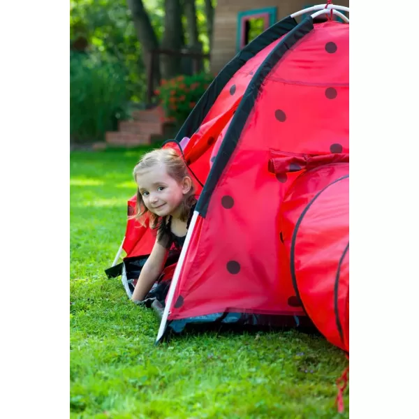 Baby Mix Dětský stan Beruška s tunelem červený