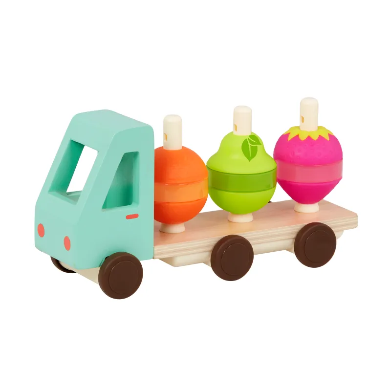 B.toys Náklaďák dřevěný Stack & Roll Fruit Truck