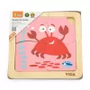 Viga Dřevěné puzzle pro nejmenší 4 ks Krab