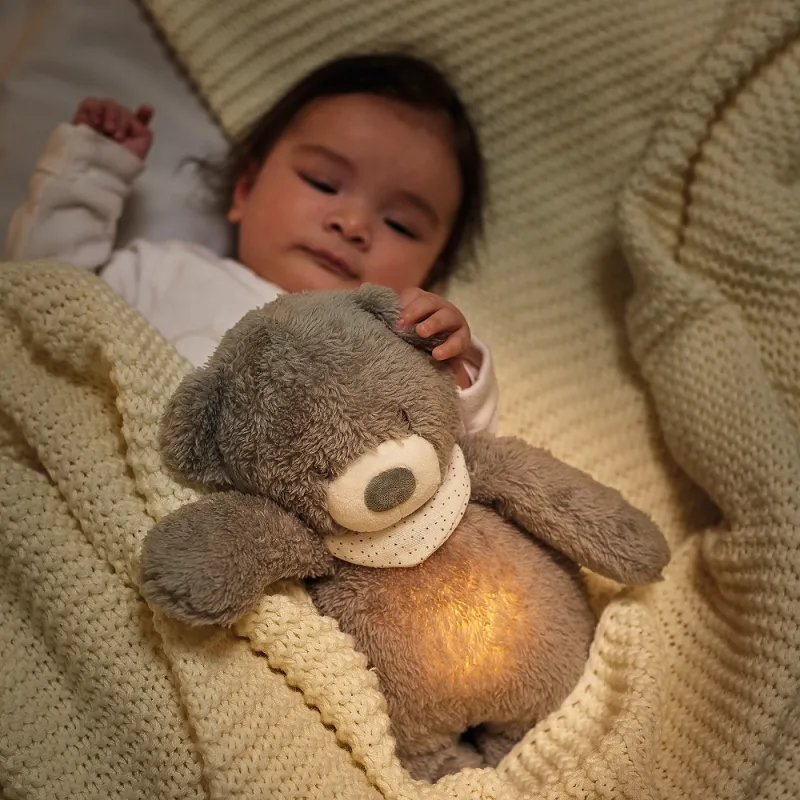 NATTOU Usínaček plyšový hudební se světýlkem a senzorem pláče 4v1 Sleepy Bear 0m+