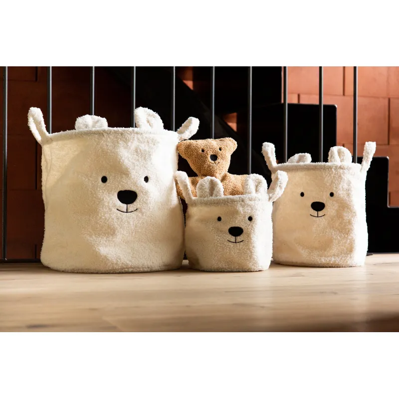Childhome Koše na hračky Teddy Off White 3 ks