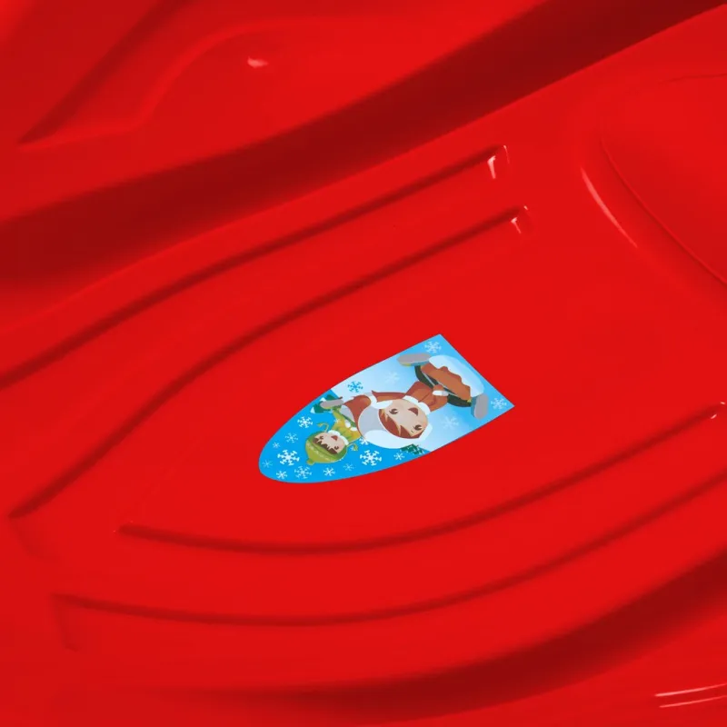 Baby Mix Dětský sáňkovací kluzák Mušle PREMIUM KOMFORT 80 cm červený