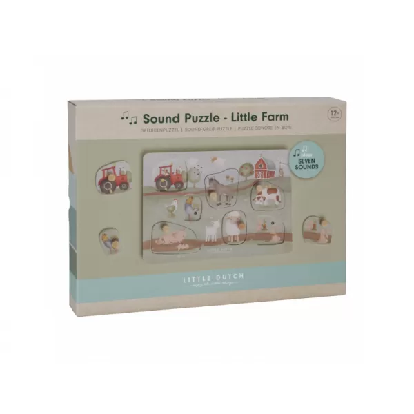 Little Dutch Vkládací puzzle se zvukem Farma