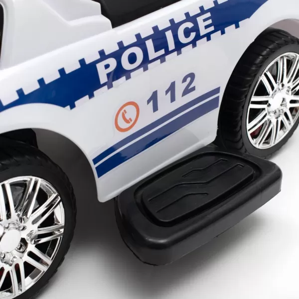 Baby Mix Dětské odrážedlo se zvukem a vodící tyčí POLICE bílé