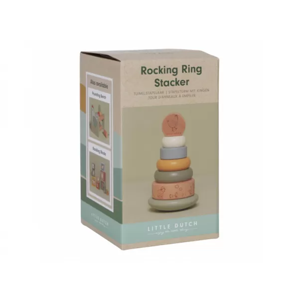 Little Dutch Nasazovací kroužky dřevěné Farma