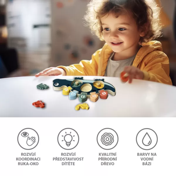 Zopa Dřevěná puzzle dinoasurus, Wood