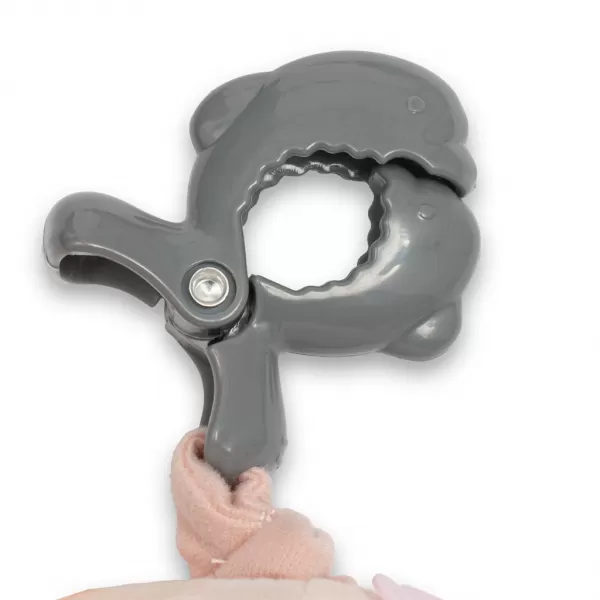 Baby Mix Dětská plyšová hračka s hracím strojkem a klipem Medvídek růžová