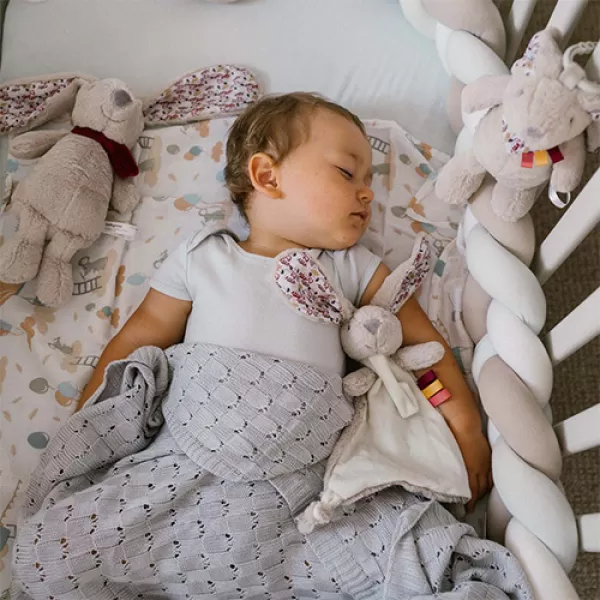 BABYONO Mazlíček s úchytem na dudlík Zajíček Milly 0m+