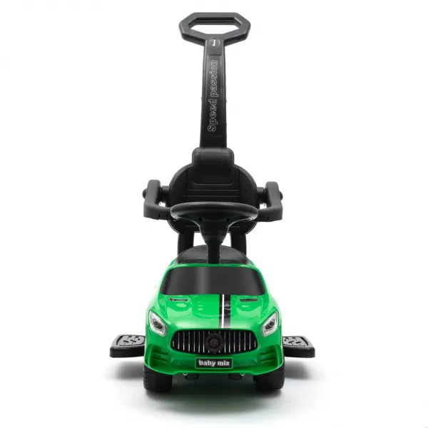 Baby Mix Dětské odrážedlo se zvukem a vodící tyčí RACER zelené