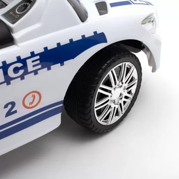 Baby Mix Dětské odrážedlo se zvukem a vodící tyčí POLICE bílé