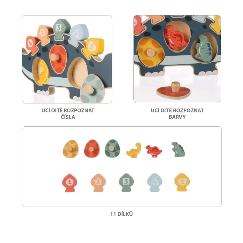 Zopa Dřevěná puzzle dinoasurus, Wood