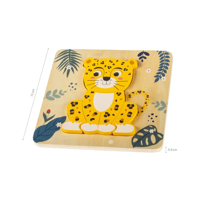 Zopa Dřevěné puzzle malé, Leopard