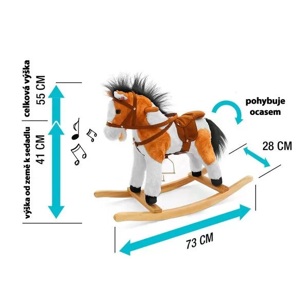 Milly Mally Houpací koník s melodií Jurášek světle hnědý