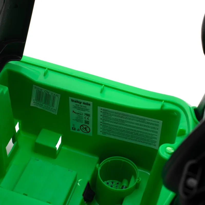 Baby Mix Dětské odrážedlo se zvukem a vodící tyčí RACER zelené